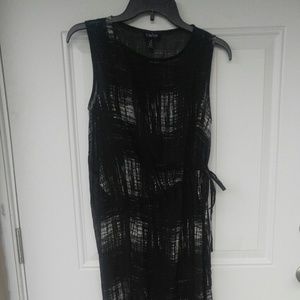 Asymmetrical drawstring printed dress